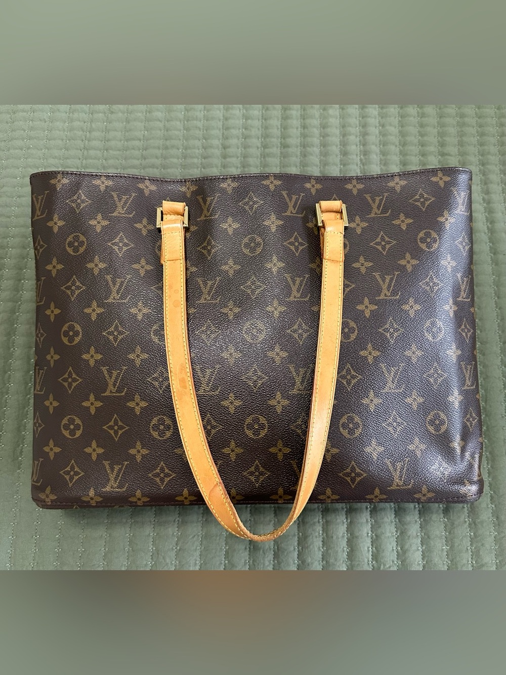 Vintage Louis Vuitton LV Monogram Canvas and Vachetta leather Luco Tote Bag